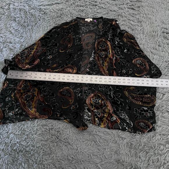 Umgee Sheer Paisley Kimono Burnout Velvet Floral Medium/ Large Festival Boho - Picture 4 of 8